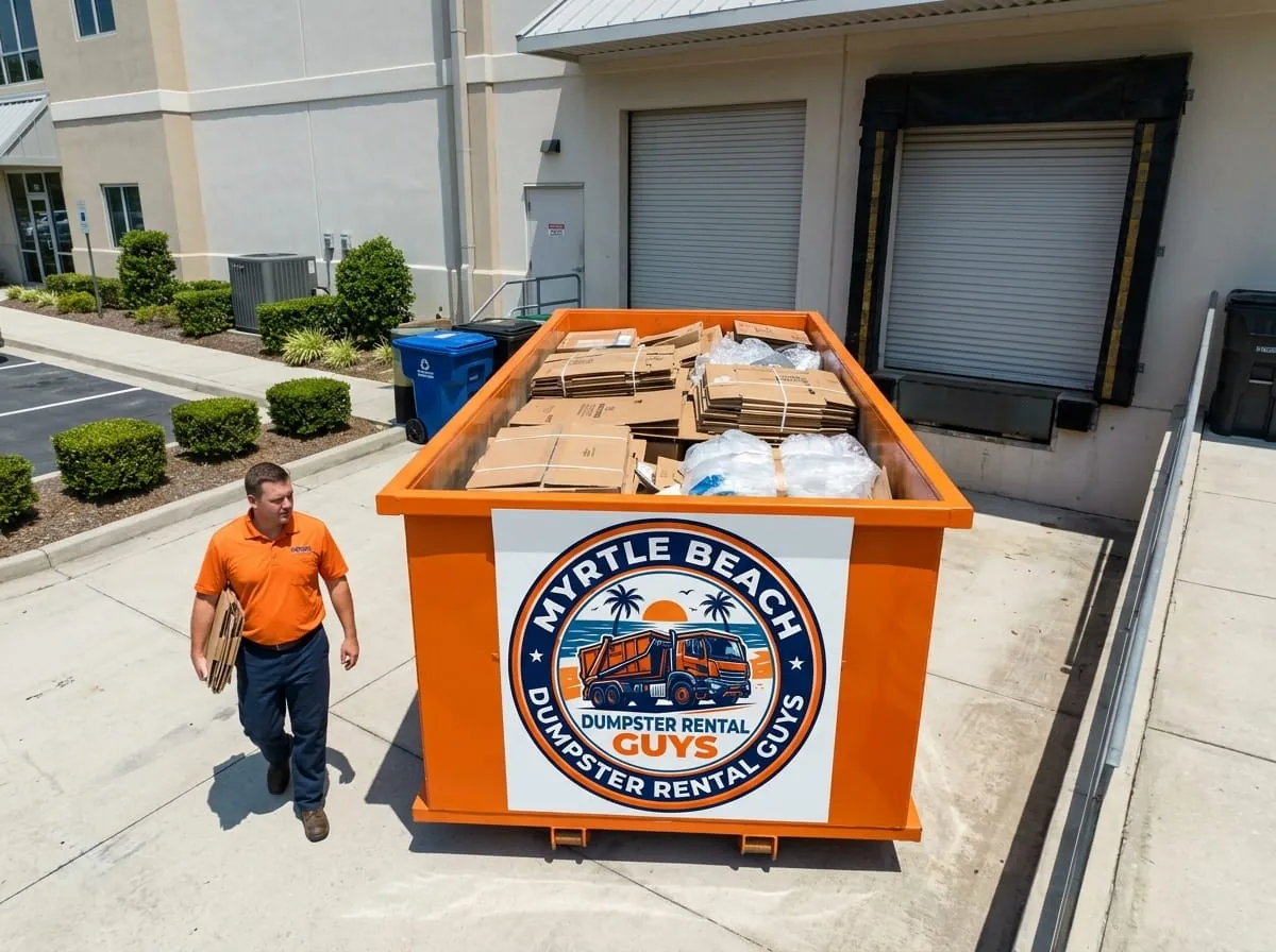 Vacation rental turnover cleanout with a dumpster in Myrtle Beach, SC
